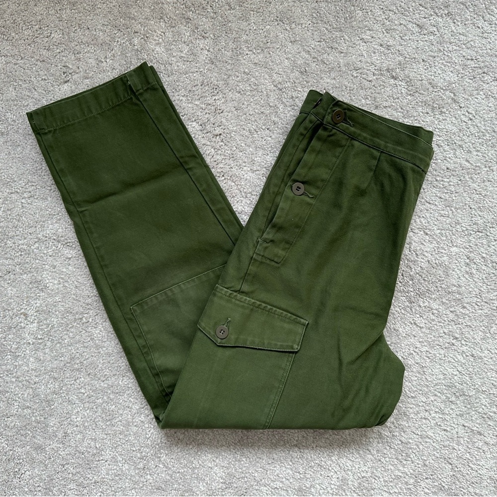 Vintage 70s / Womens C42 Green Utility Military Fatigue Slacks / Size 27 Waist